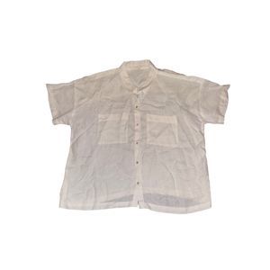 Eileen Fisher White Linen Button Down Shirt Size XL
